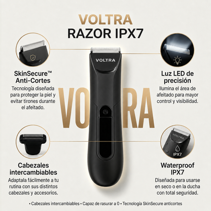 Afeitadora Corporal Anti-Cortes Voltra® Sumergible IPX7 (Zonas Sensibles)