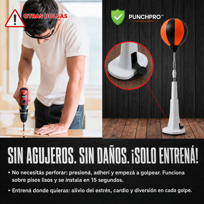 VOLTRABOXING™: Bolsa de Boxeo con Altura Regulable Antiestrés