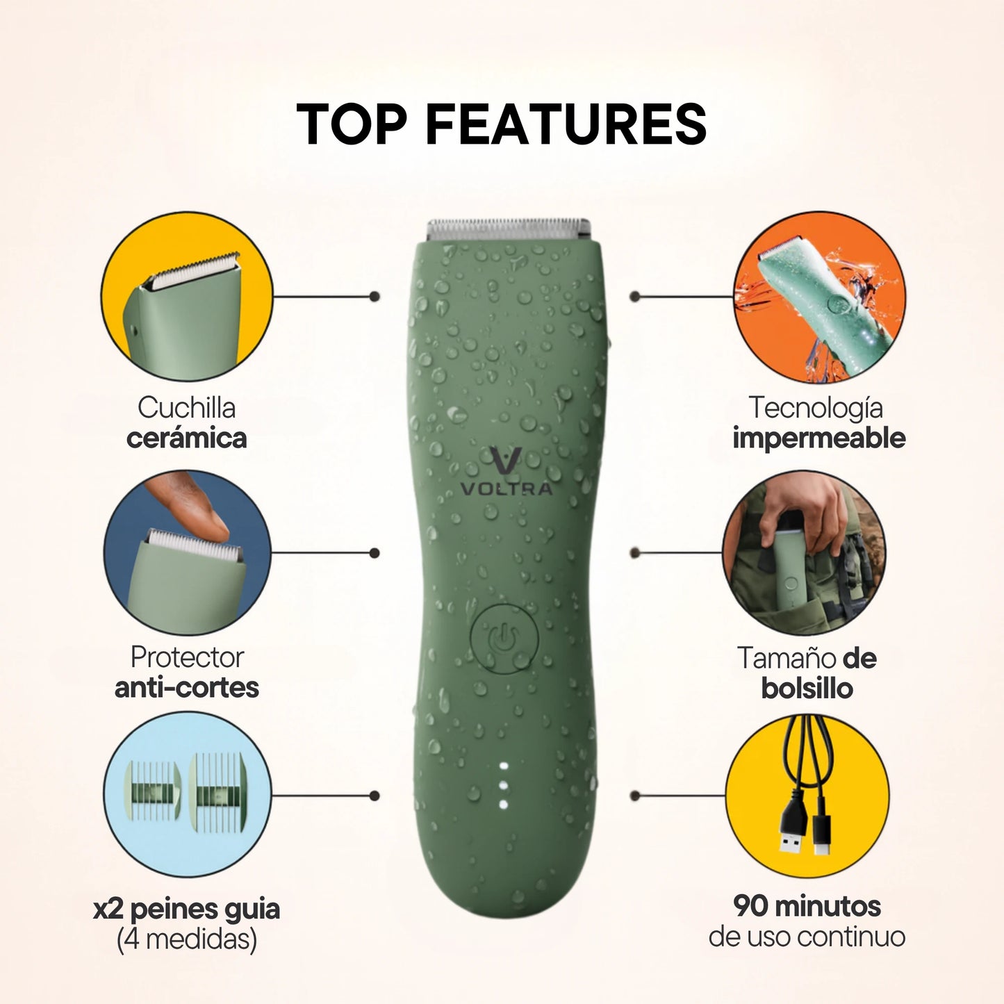 Aveline™ by Voltra – Afeitadora Anti-cortes 100% Sumergible