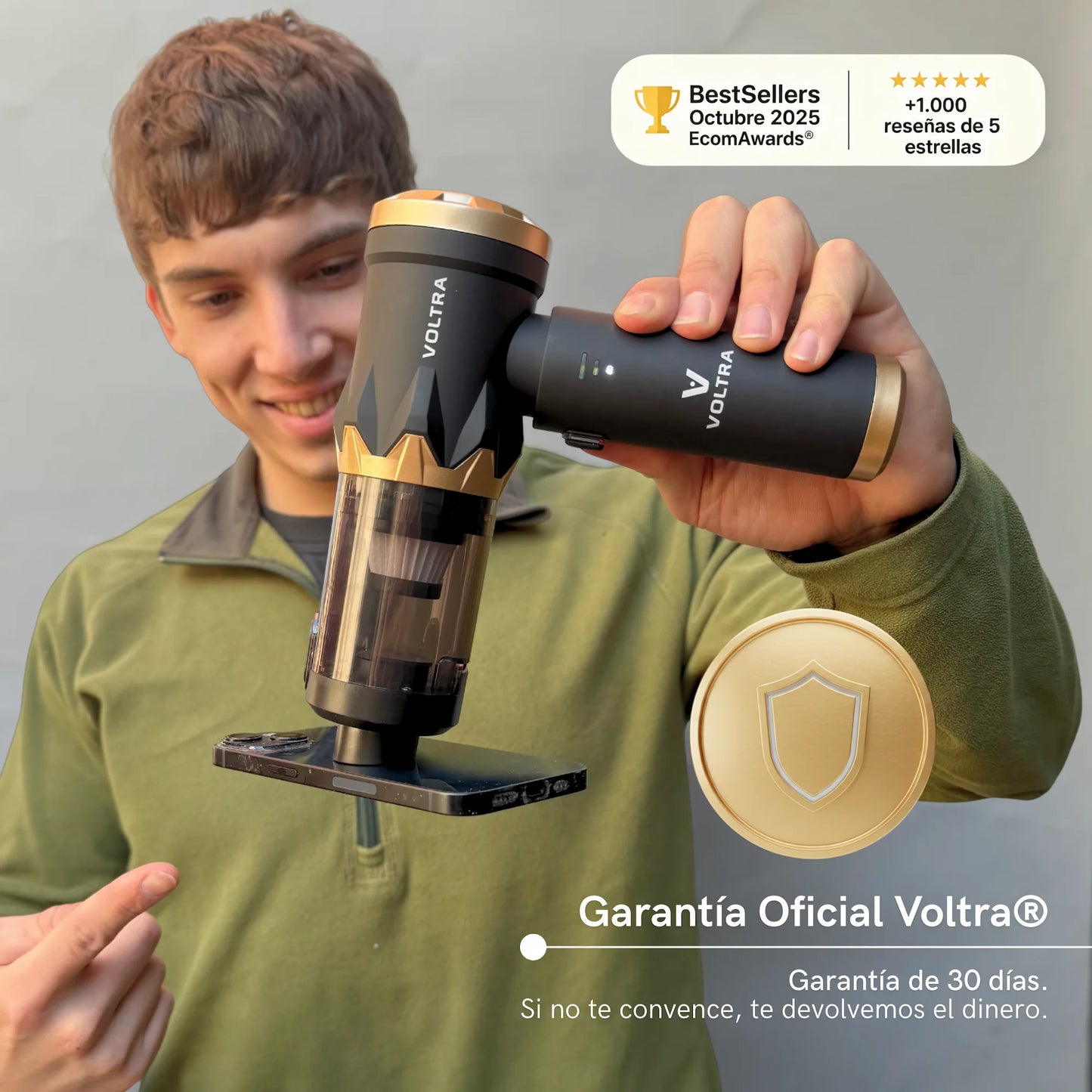 Aspiradora Inalámbrica Voltra® 3 en 1 HL-138PRO + MagCel® + X3 Filtros HEPA