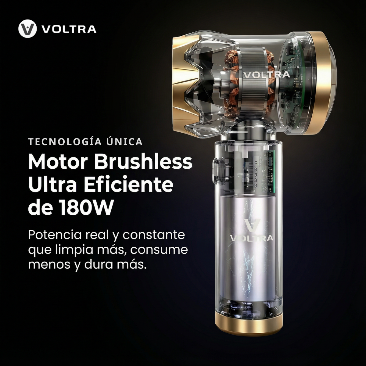 Aspiradora de Mano Inalámbrica Voltra® 3 en 1 Black Edition 🌞