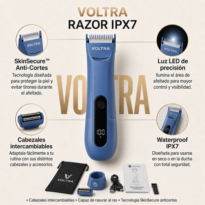 Afeitadora Corporal Anti-Cortes Voltra® Sumergible IPX7 (Zonas Sensibles)