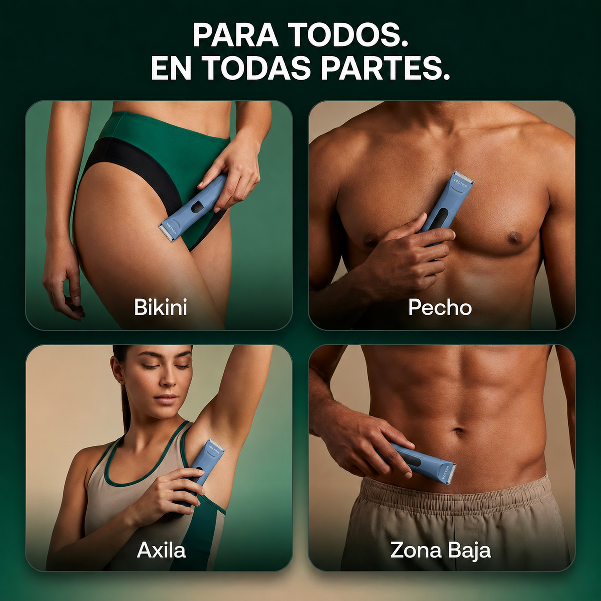 Afeitadora Corporal Anti-Cortes Voltra® Sumergible IPX7 (Zonas Sensibles)