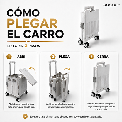 Voltra GO-CART™: Carro Retráctil Plegable Multiuso