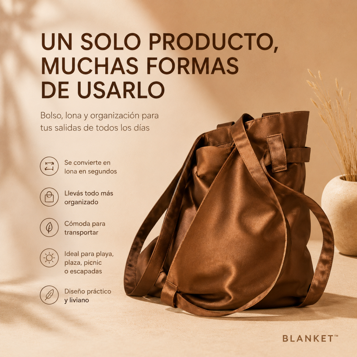 Voltra Bag™: Bolsa Manta Plegable 2 en 1