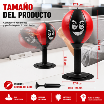 VOLTRABOX™: Bolsa de Boxeo Para Escritorio/ Vidrio Aliviador de Estrés con Ventosa