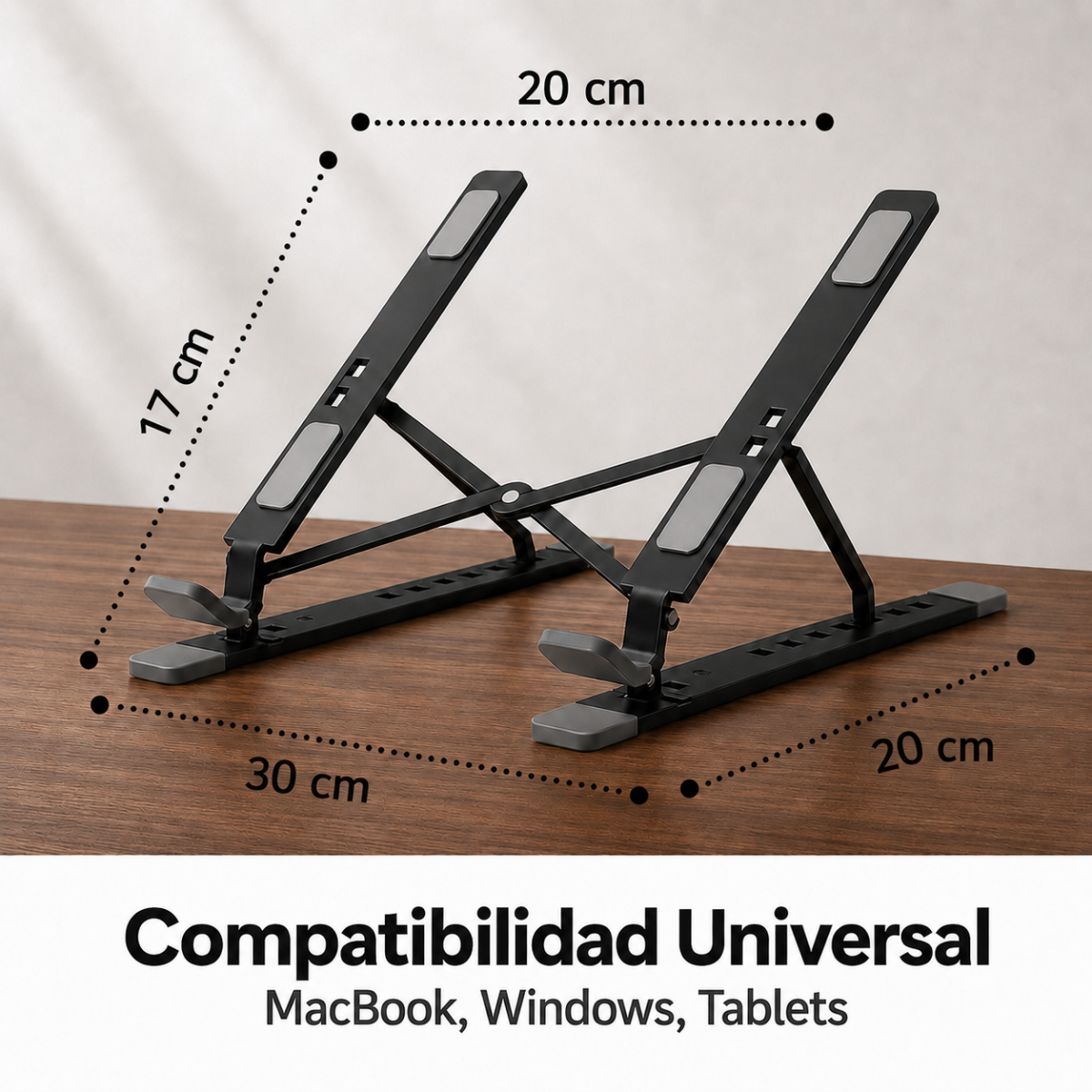 Soporte de Notebook Voltra® | Ajustable, Ergonómico y Plegable