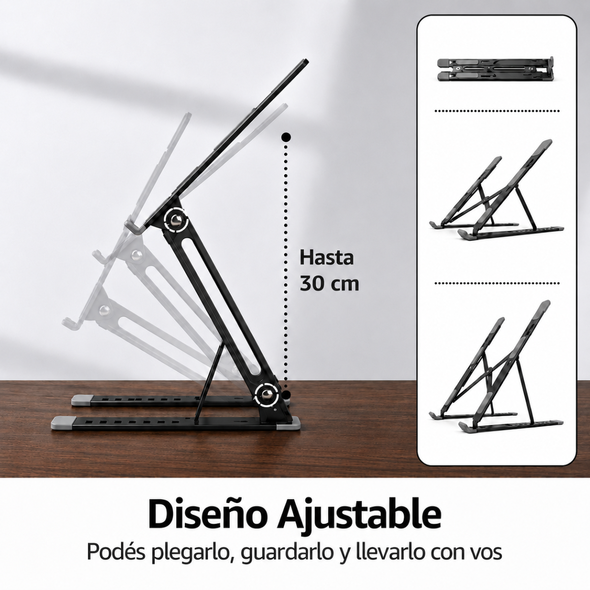 Soporte de Notebook Voltra® | Ajustable, Ergonómico y Plegable