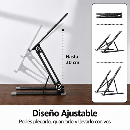 Soporte de Notebook Voltra® | Ajustable, Ergonómico y Plegable