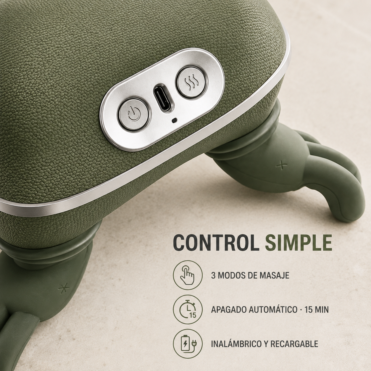 Palm™: Masajeador Shiatsu Cuello Espalda Con Calor