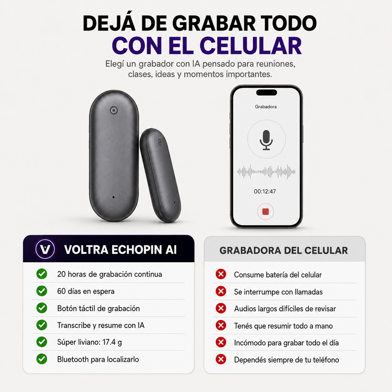Voltra Pin | Grabá cada instante