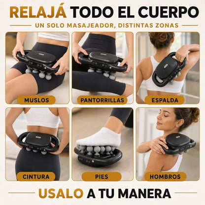 RELAXIT™: Masajeador de Cuello, Espalda y Hombros de 16 Cabezales