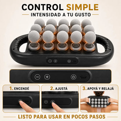 RELAXIT™: Masajeador de Cuello, Espalda y Hombros de 16 Cabezales