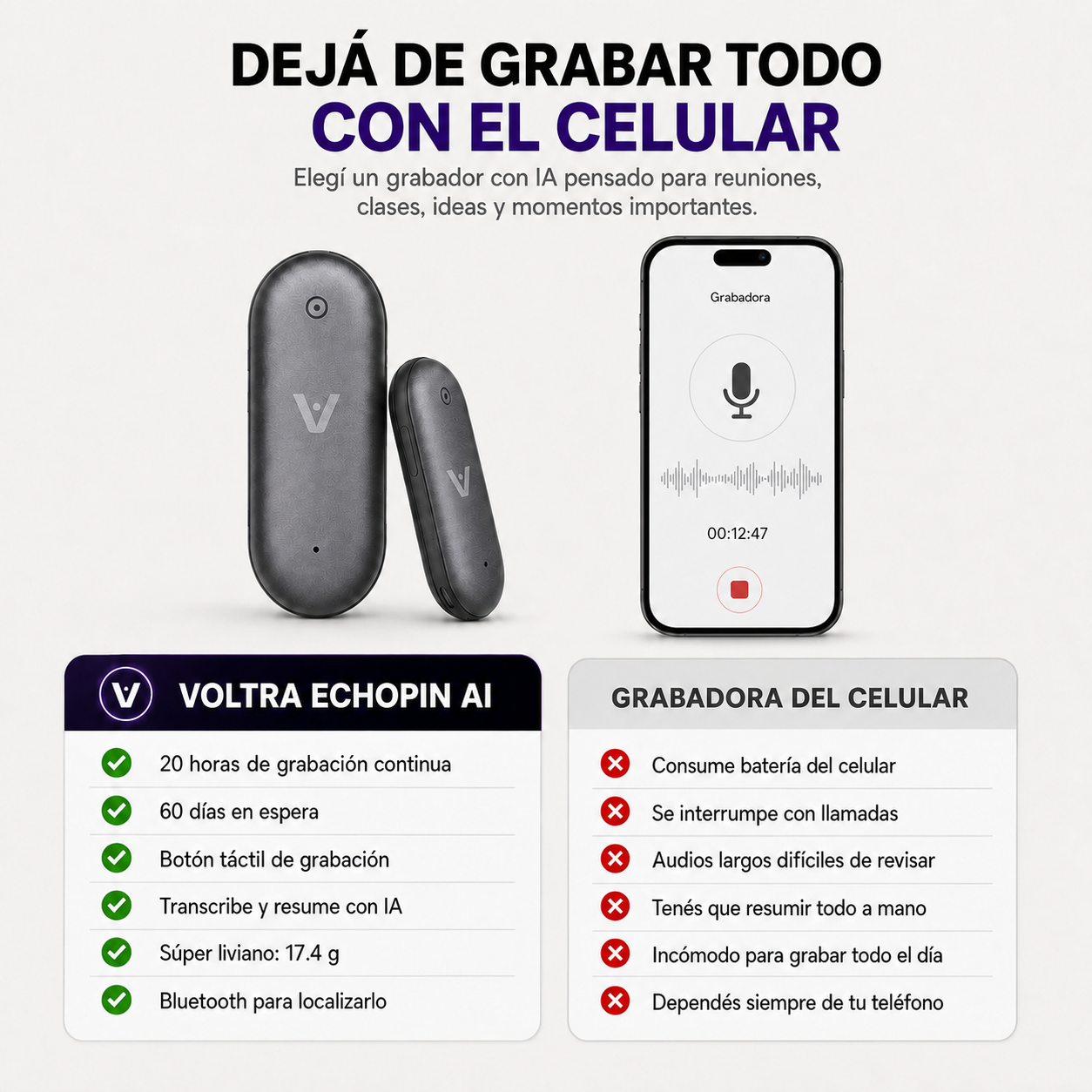 Voltra Pin | Grabá cada instante
