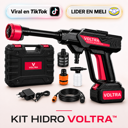 Hidrolavadora Voltra Portátil e Inalámbrica de Alta Presión | Kit Completo