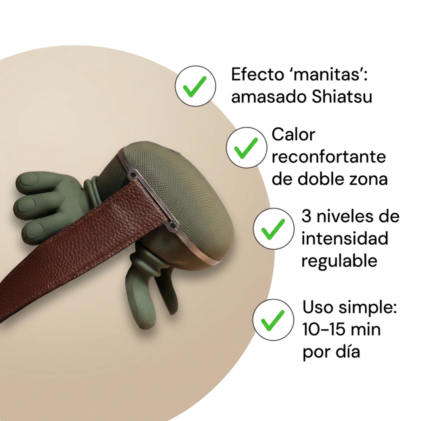 Palm™: Masajeador Shiatsu Cuello Espalda Con Calor