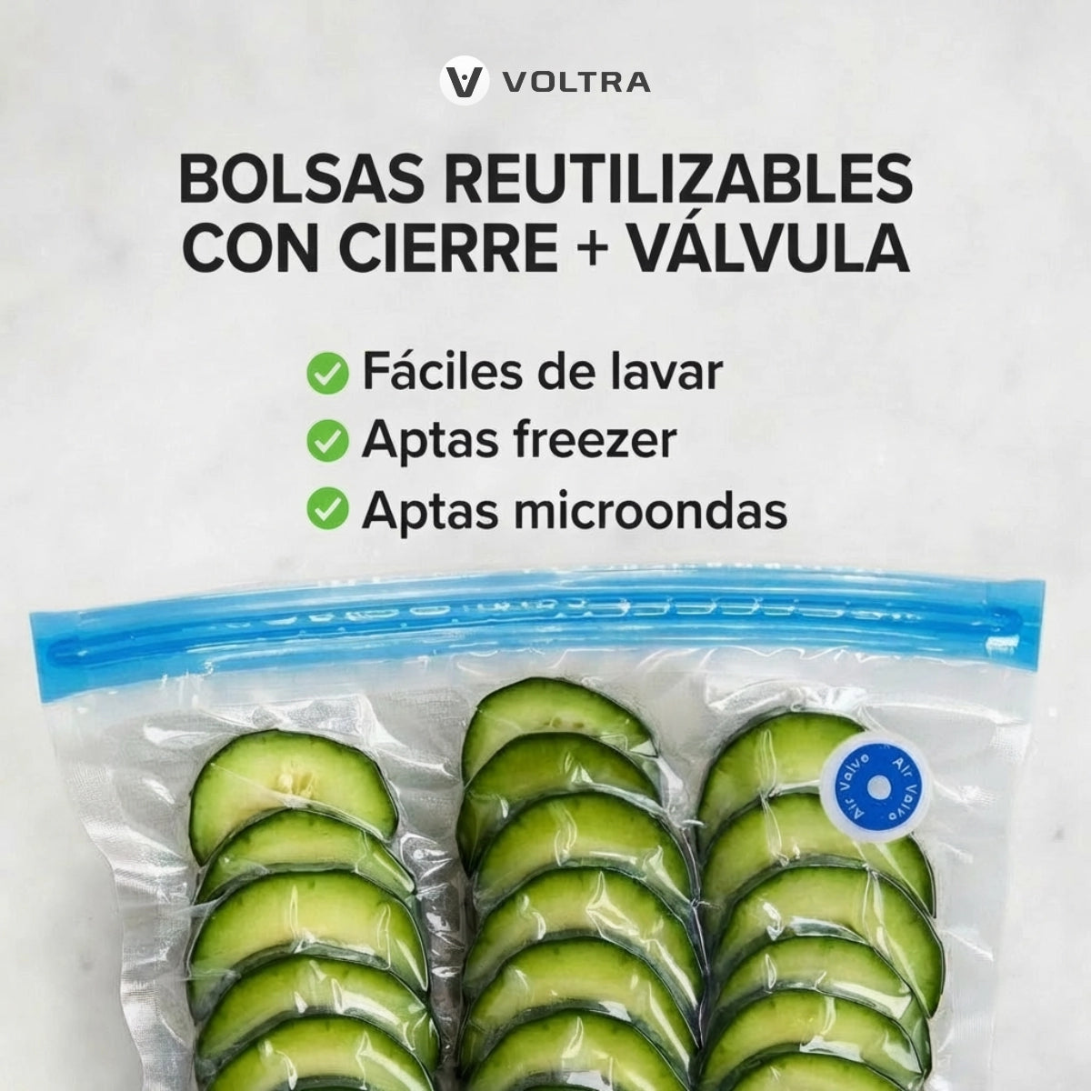 Sellador al Vacío Voltra® Portátil Recargable (Kit + 5 Bolsas)