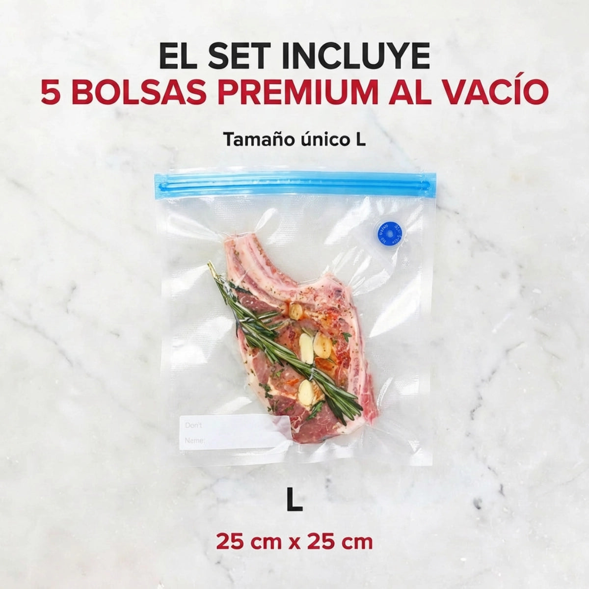 Sellador al Vacío Voltra® Portátil Recargable (Kit + 5 Bolsas)
