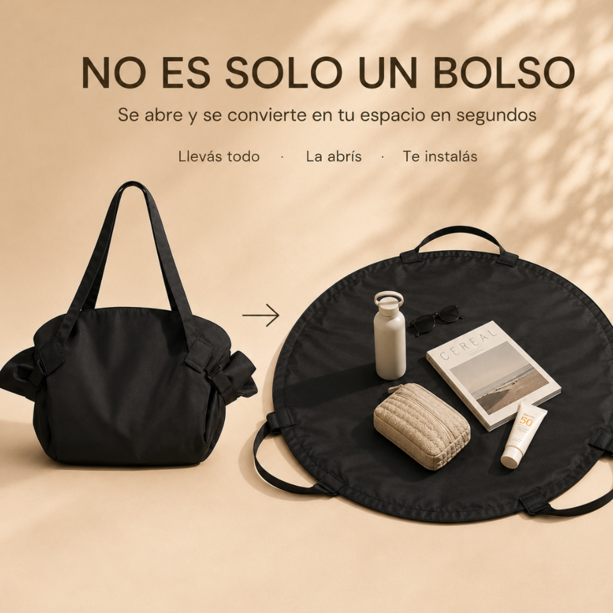 Voltra Bag™: Bolsa Manta Plegable 2 en 1