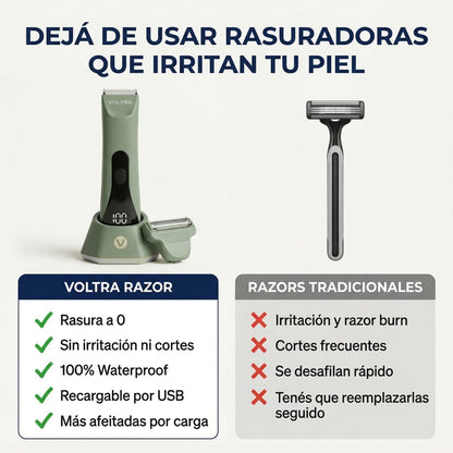 Afeitadora Corporal Anti-Cortes Voltra® Sumergible IPX7 (Zonas Sensibles)