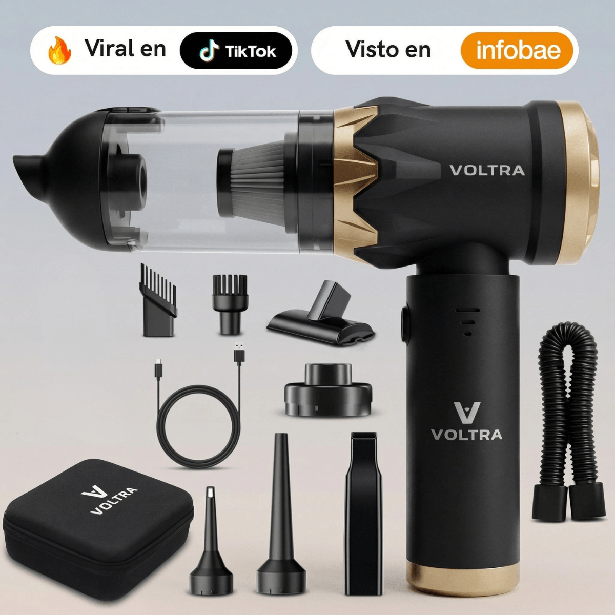 Aspiradora de Mano Inalámbrica Voltra® 3 en 1 Black Edition - Voltra Argentina