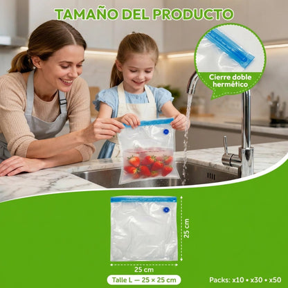 Bolsas al Vacío Premium Reutilizables - Pack - Voltra Argentina