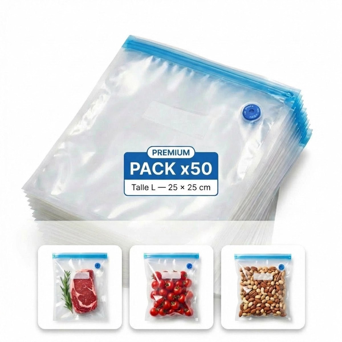 Bolsas al Vacío Premium Reutilizables - Pack - Voltra Argentina
