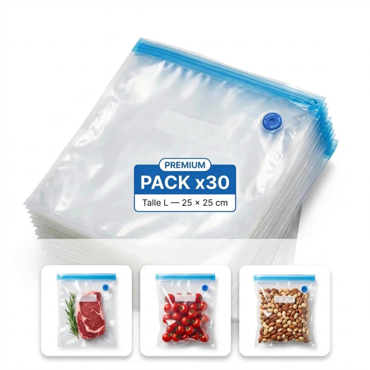 Bolsas al Vacío Premium Reutilizables - Pack - Voltra Argentina