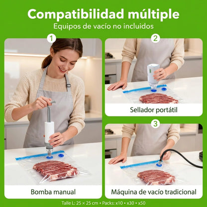Bolsas al Vacío Premium Reutilizables - Pack - Voltra Argentina