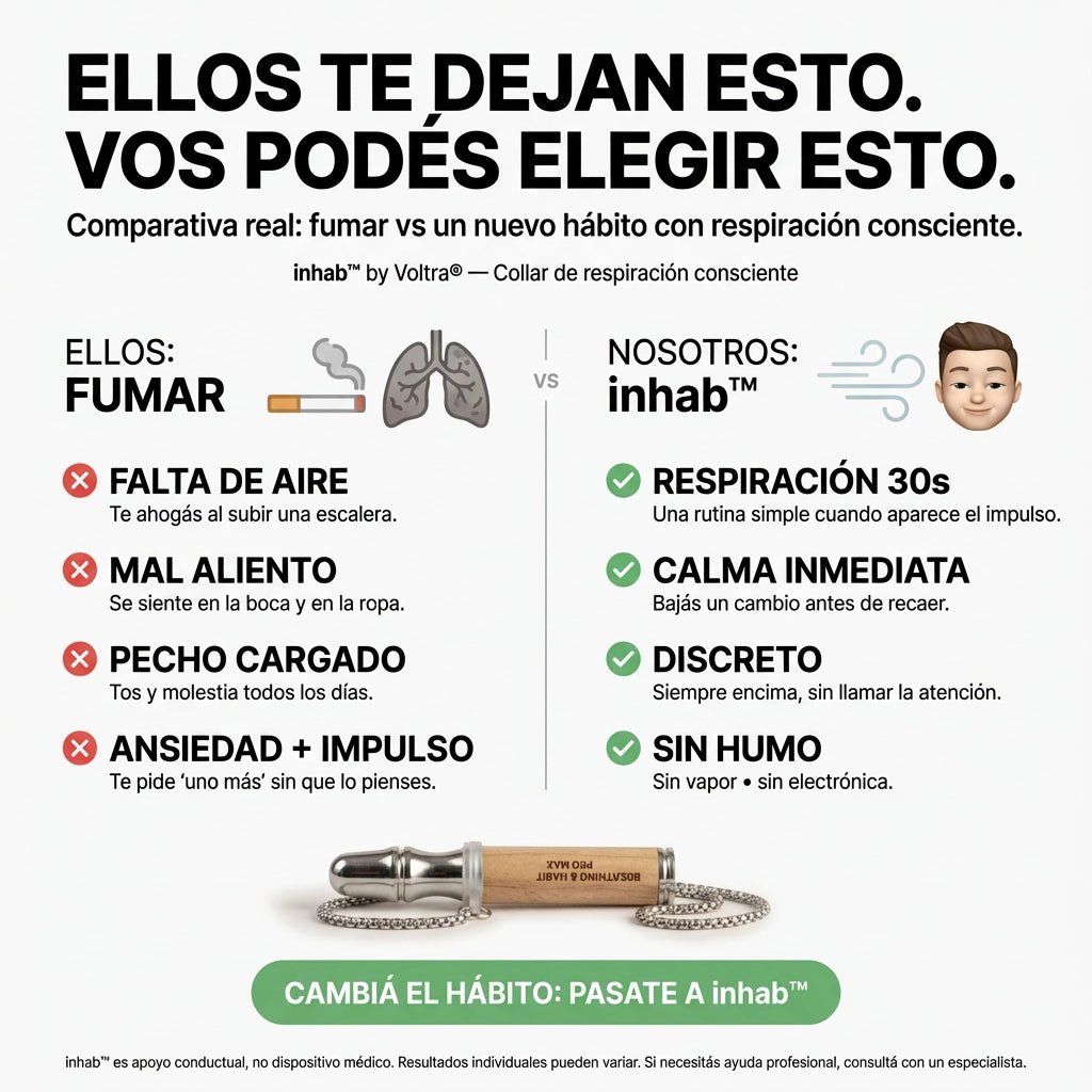 INHAB™ Collar de Respiración Consciente + 3 Essences™ | Apoyo para Dejar de Fumar y Manejar la Ansiedad - Voltra Argentina