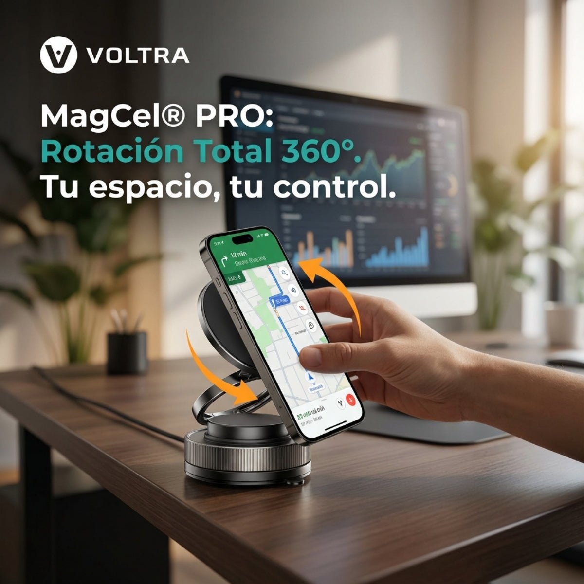 MagCel® PRO Soporte Magnético Con Giro 360° - Voltra Argentina