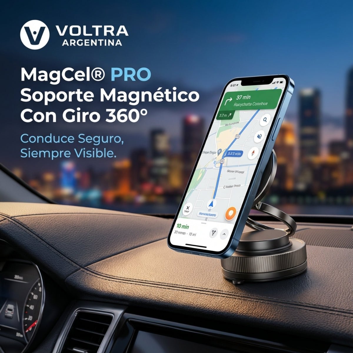 MagCel® PRO Soporte Magnético Con Giro 360° - Voltra Argentina