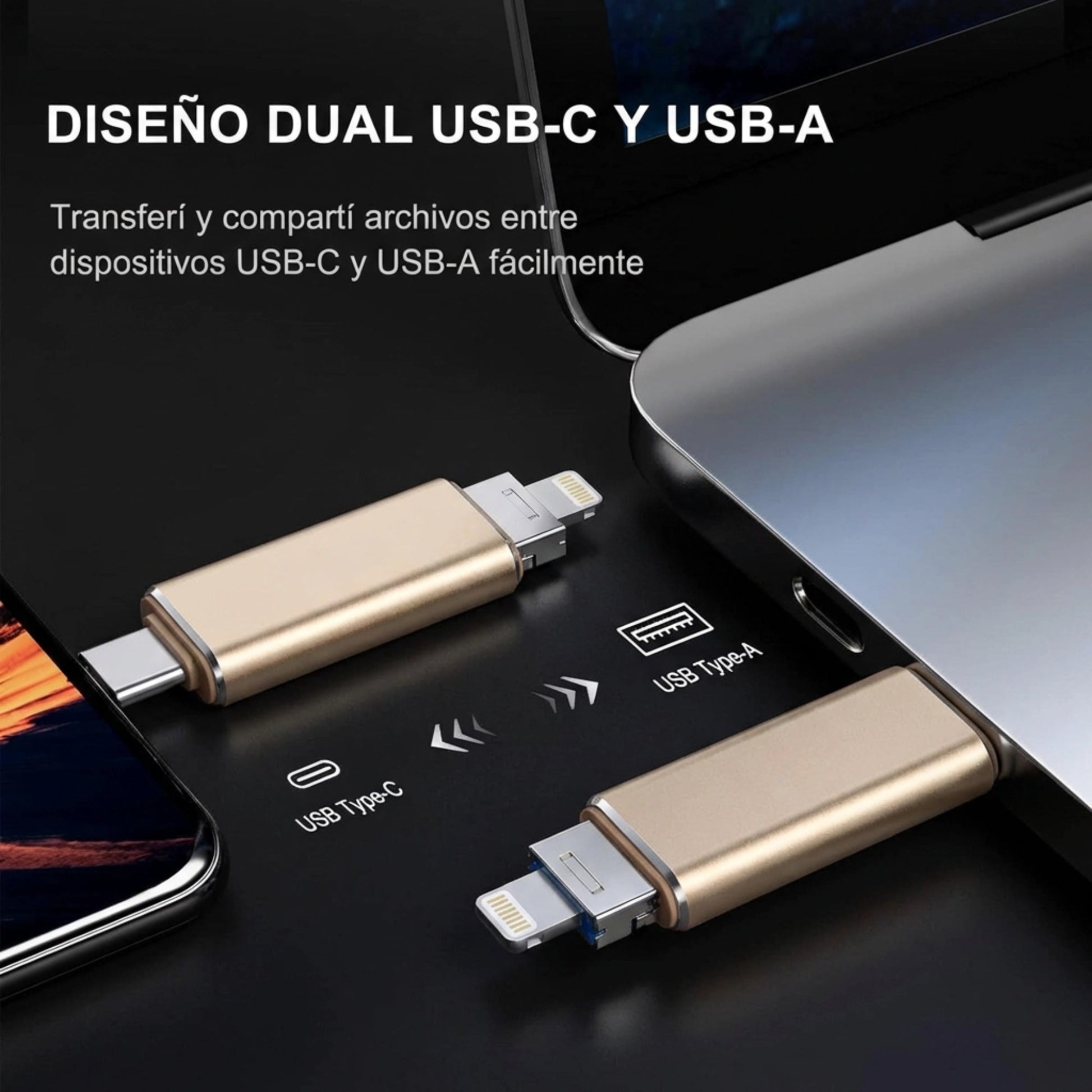 Memoria Externa USB - C Dual 2TB para iPhone/iPad USB - C y PC - Voltra Argentina