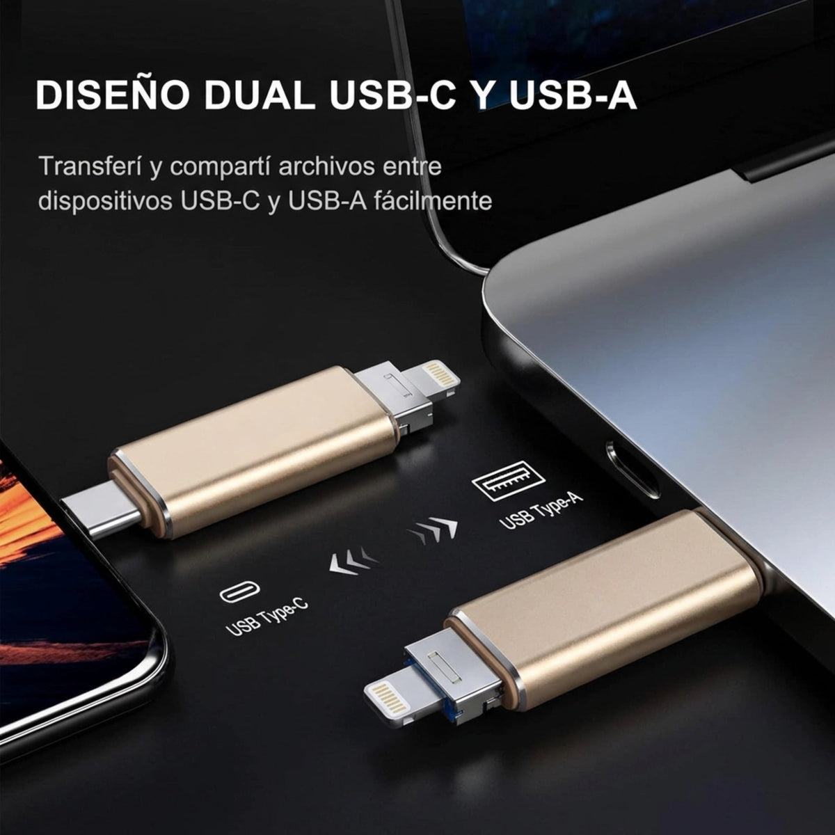 Memoria Externa USB - C Dual 2TB para iPhone/iPad USB - C y PC - Voltra Argentina