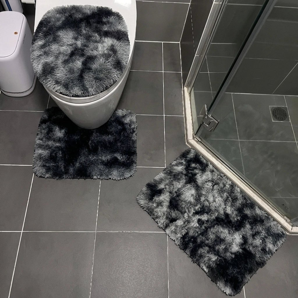 Suite Grafito™ Set de Baño 3 Piezas Aterciopelado (Ducha + Contorno + Tapa) - Voltra Argentina