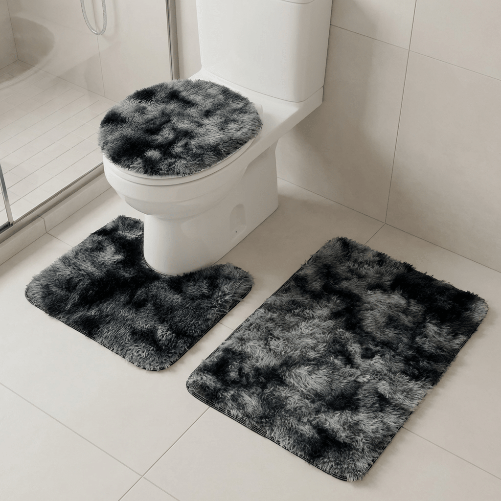 Suite Grafito™ Set de Baño 3 Piezas Aterciopelado (Ducha + Contorno + Tapa) - Voltra Argentina