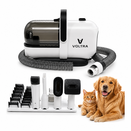 Aspiradora para mascotas Voltra y kit de grooming